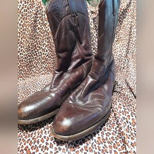 Justin Dark Wash Western Boots 10B Worn In